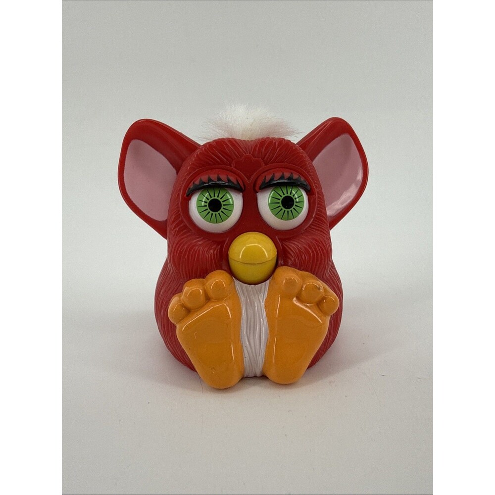 McDonalds Mini Furby 1998 Happy Meal Toy Collectible Red Body white hair/VTG